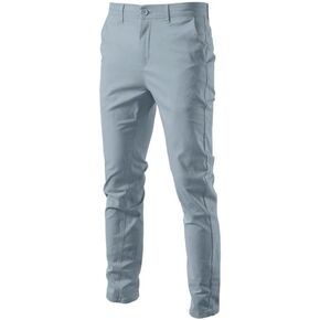 Men's Comfort Slim-fit Stretch Chino Pant Flat Front Solid Casual Pants