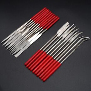 20Pack Diamond File Set,Hand Metal Files,Needle File Set Includes Round, Half Round, Warding,Square etc.Used for Wood, Jewelry, Plastic,Stone,DIY and Nearly All Uses-Φ4x160mm
