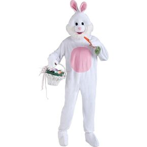 Forum Novelties Men's Plush Bunny Mascot Costume, Pink/White, Standard