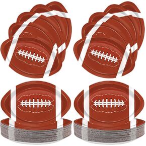 50Pcs Football Shaped Disposable Paper Plates Football Plates Football Party Supplies for Football Party Decorations Gameday Tailgate Party Decorations