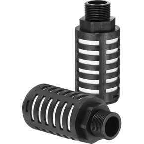 PATIKIL Pneumatic Muffler G 3/4, 2 Pack Plastic Air Compressor Exhaust Muffler Filters Air Solenoid Valve Muffler Fitting for Automation Pneumatic Equipment, Black