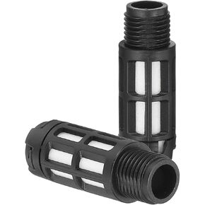 PATIKIL Pneumatic Muffler G 1/4, 2 Pack Plastic Air Compressor Exhaust Muffler Filters Air Solenoid Valve Muffler Fitting for Automation Pneumatic Equipment, Black