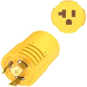 Shore-Power 30 Amp to 20 Amp RV Generator-Adapter Plug Marine-30Amp to 110 15 Amp Household Inlet,NEMA L5-30P to 5-15/20R,3-Prong Locking 125V 30A-Generator Male to 15A/ 20A-Female Boat Power Adapter