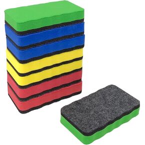 Magnetic Dry Erase Erasers, 8 Pack Whiteboard Erasers, Dry Erase Board Eraser, White Board Eraser Cleaner, 8 Colors, Office Classroom Home Supplies