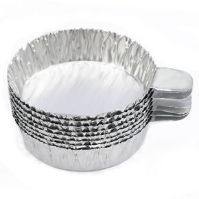 stonylab Disposable Aluminum Weighing Dishes with Handles, Powder and Liquid Weighing Pans, 100 Count, for Chemical Experimentation, Medium