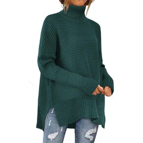 MixShe Womens Sweaters Fall Fashion Clothes Long Sleeve Tops Casual Turtleneck Shirts Ladies Trendy Cozy Pullover Sweatshirt