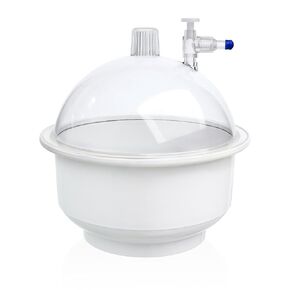 Thickened PC Vacuum Desiccator, Dia.250mm Lab Vacuum Dryer with Stopcock and O-Ring for Vacuum Storage, Inert Gas Vacuum Storage, Vacuum Drying, DESP250-002