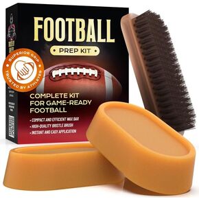 3 in 1 Football Prep Kit - for Secure Football Grip and Improved Football Tack, Leather Football Mud and Accessories for Professional and Youth Players - with 2 Football Wax Bars & 1 Football Brush