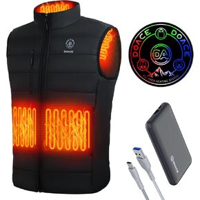 سترة DOACE المُدفأة (أسود، XL) مع بطارية مطورة بقدرة 10000 مللي أمبير في الساعة in Kuwait