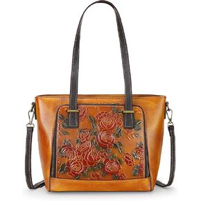 Crossbody Bag for Women Leather Shoulder Bag Top Handle Tote Purses Vintage Satchels Handbag Retro