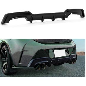 KUAFU Rear Diffuser Compatible with 2019-2022 Toyota Corolla Hatchback & Toyota Auris Hatchback Rear Bumper Diffuser Lip Valance Splitter Body Kit ABS Plastic (Painted Black)