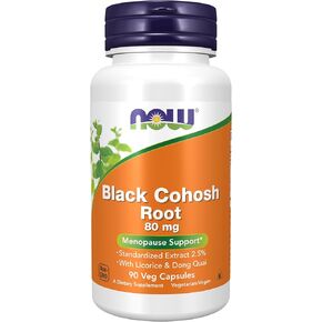 NOW Supplements, Black Cohosh Root 80 mg with Licorice and Dong Quai, 90 Veg Capsules