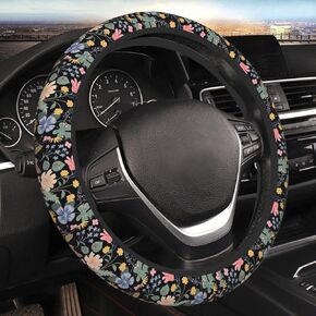 Starry Night Firefly Gothic Butterfly Steering Wheel Cover for Men Women Universal Car Accessories 15 Inch Neoprene Auto Interior Decor