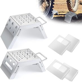 2 Pcs Moto Starting Block Aid Adjustable 3-9" Starting Blocks Motorsport Foot Stool Dirt Bike Accessories for E Bikes Youth Moto Crossers Touring Motorcycles