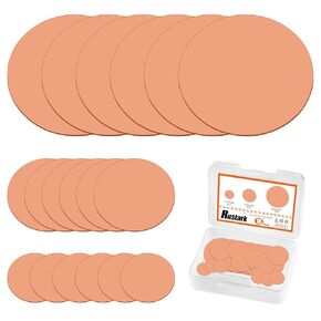 18Pcs 3 Sizes 3/4" 1-1/4" 2" Dia 24 Gauge 0.5mm Thickness Pure Copper Sheet T2 Copper Round Plates Assortment Kit for Art Crafts, DIY, Jewelry, Electrical Repair, Plating, Industrial
