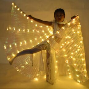 Belly Dance Wings,Light Up LED Butterfly Wings,Glow Dance Wings with Telescopic Sticks for Christmas