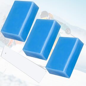 0.8LB Snowboard and Ski Wax, 4Pcs Universal Snow Block Wax Set Includes 3Pcs Ski and Snowboard Racing Wax 360gm with 1Pc Ski Wax Scraper for Ski and Snowboard Baseplate Protection Accessories
