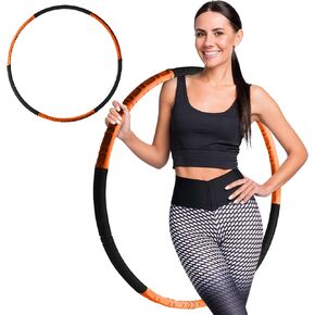 SQUATZ Adjustable 2 Pound Weighted Hula Hoop - Adjust to 5lbs with Sand, Tightens Abdomen, HIPS, and Arms, 8 Sections Portable Slims Packaging for Workout and Gymnastic