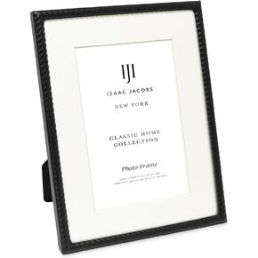 Isaac Jacobs 4x6 Green Metal Rope Border Picture Frame, Horizontal & Vertical for Tabletop and Wall Display, Home Decor, Metal Frame (4x6, Green)