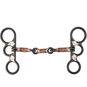 Western All Purpose Ring Horse Snaffle Stainless Steel Copper Roller Jointed Mouth Snaffle Bit Wire Wrapped Mouth