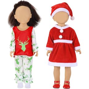 Geyoga 12 Pcs Christmas 18 Inch Doll Clothes and Accessories Tie Dye Winter Doll Shirt Trousers Dress Doll Outfits Set for 18 Inch Doll Gifts(Rainbow Style)
