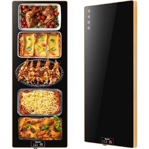 Electric Warming Tray（Extra Long 40"x12"），Food Warmer with Thermostat and Full Surface Heating，Food Warming Mat with 2 Temperature Modes for Buffets Party，Gatherings，White