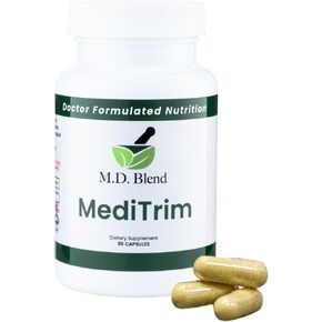 M.D. MediTrim - Expert Formulated Supplement Energy, Satiety, & Physique Goals - Smooth System Balance - Green Coffee Bean, Green Tea, Apple Cider Vinegar, Hibiscus - 90 Capsules