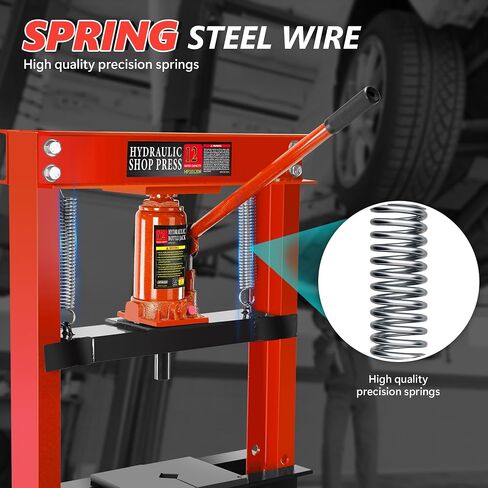 Hydraulic Shop Press,12 Ton H-Frame Garage Floor Adjustable Shop Bearing Press with Stamping Plates to Bend, Straighten, Or Press Parts, Install Bearings & U-Joints in Saudi Arabia