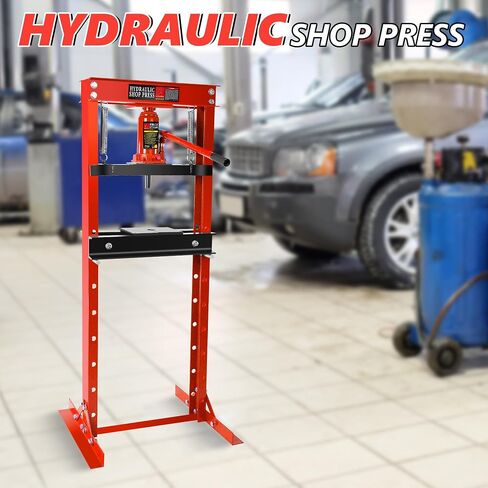 Hydraulic Shop Press,12 Ton H-Frame Garage Floor Adjustable Shop Bearing Press with Stamping Plates to Bend, Straighten, Or Press Parts, Install Bearings & U-Joints in Saudi Arabia