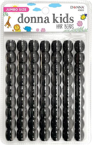 DONNA Jumbo Plastic Hair Beads, Hair Beads for Kids DIY Hair Braiding plastic beads for braid hair 1pc Quick Beaders for Kids Hair Braids (METALLIC ASST) in Kuwait