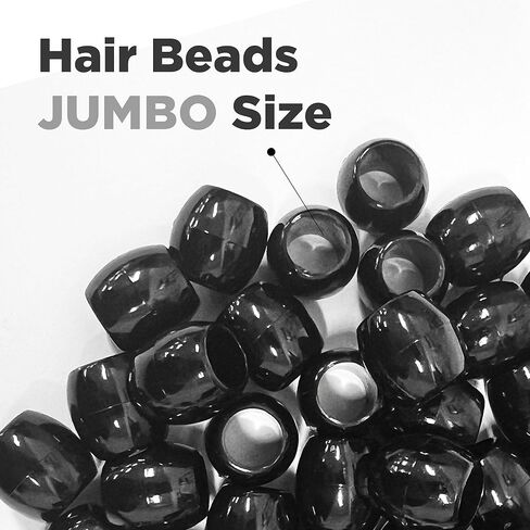 DONNA Jumbo Plastic Hair Beads, Hair Beads for Kids DIY Hair Braiding plastic beads for braid hair 1pc Quick Beaders for Kids Hair Braids (METALLIC ASST) in Kuwait