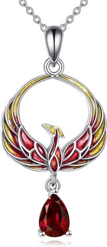 AXELUNA Phoenix Necklace Jewelry for Women 925 Sterling Silver Phoenix Crystal Pendant for Girls in Kuwait