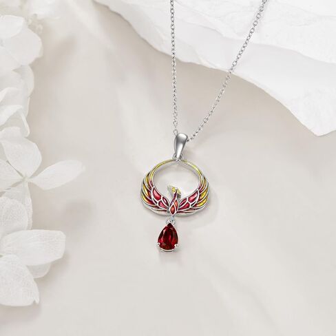 AXELUNA Phoenix Necklace Jewelry for Women 925 Sterling Silver Phoenix Crystal Pendant for Girls in Kuwait