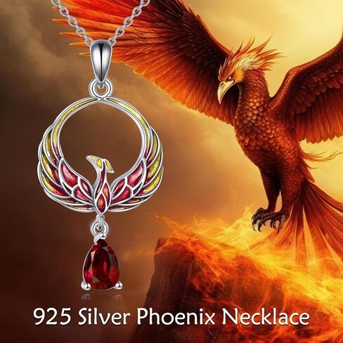 AXELUNA Phoenix Necklace Jewelry for Women 925 Sterling Silver Phoenix Crystal Pendant for Girls in Kuwait