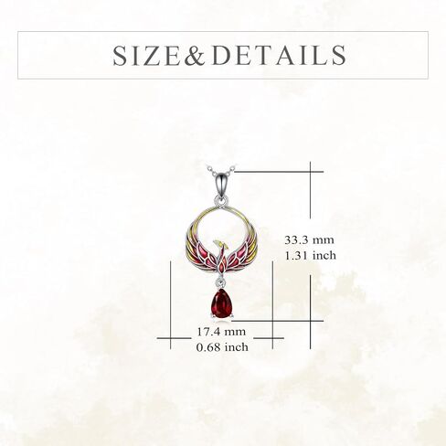 AXELUNA Phoenix Necklace Jewelry for Women 925 Sterling Silver Phoenix Crystal Pendant for Girls in Kuwait