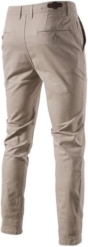 Men's Comfort Slim-fit Stretch Chino Pant Flat Front Solid Casual Pants in Saudi Arabia