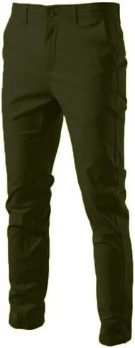 Men's Comfort Slim-fit Stretch Chino Pant Flat Front Solid Casual Pants in Saudi Arabia