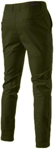 Men's Comfort Slim-fit Stretch Chino Pant Flat Front Solid Casual Pants in Saudi Arabia