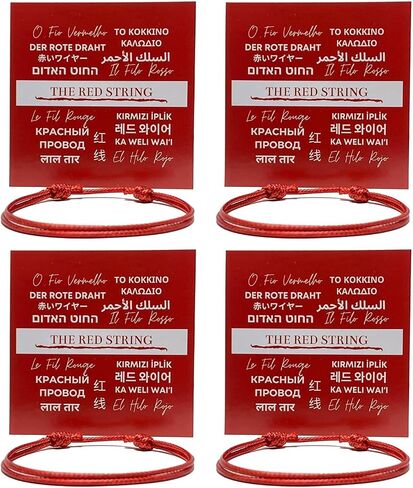 (2-pack) Red wax nylon cord adjustable Bracelet for men women - Unisex Waterproof Surfer Passion protection strength Power Talisman Good Luck Charm Energy Red String of Fate Love in Saudi Arabia