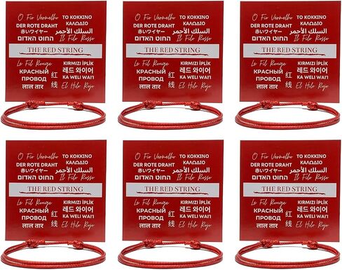 (2-pack) Red wax nylon cord adjustable Bracelet for men women - Unisex Waterproof Surfer Passion protection strength Power Talisman Good Luck Charm Energy Red String of Fate Love in Saudi Arabia