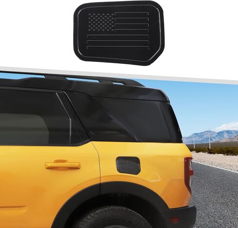Compatible with Ford Bronco Sport 2021-2023, American Flag Fuel Filler Cap Gas Door Cover Trim (Carbon Fiber) in Saudi Arabia