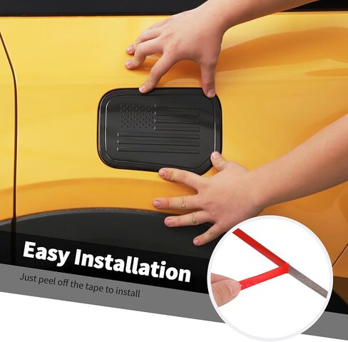 Compatible with Ford Bronco Sport 2021-2023, American Flag Fuel Filler Cap Gas Door Cover Trim (Carbon Fiber) in Saudi Arabia