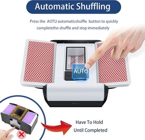 1-2 Decks Automatic Card Shuffler, One Button Automatic and Manual Mode, Portable Low- Noise Electric Shuffling Machine, Suitable for UNO, Poker, Phase 10, Skip-Bo, Card Games in Saudi Arabia
