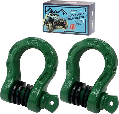 Heavy Duty D-Ring Shackle, 68,000 lbs Break Strength, Stronger Than 3/4" D Rings, Tow Shackle with 7/8" Screw Pin & Washers for Off-Road Towing Jeep Vehicle Recovery, Grey, 2 Pack in Kuwait