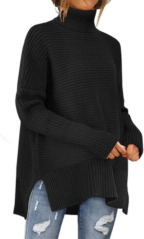 MixShe Womens Sweaters Fall Fashion Clothes Long Sleeve Tops Casual Turtleneck Shirts Ladies Trendy Cozy Pullover Sweatshirt in Kuwait