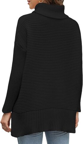 MixShe Womens Sweaters Fall Fashion Clothes Long Sleeve Tops Casual Turtleneck Shirts Ladies Trendy Cozy Pullover Sweatshirt in Kuwait