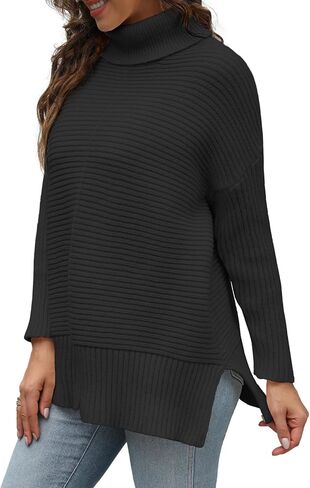 MixShe Womens Sweaters Fall Fashion Clothes Long Sleeve Tops Casual Turtleneck Shirts Ladies Trendy Cozy Pullover Sweatshirt in Kuwait