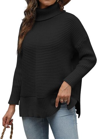 MixShe Womens Sweaters Fall Fashion Clothes Long Sleeve Tops Casual Turtleneck Shirts Ladies Trendy Cozy Pullover Sweatshirt in Kuwait