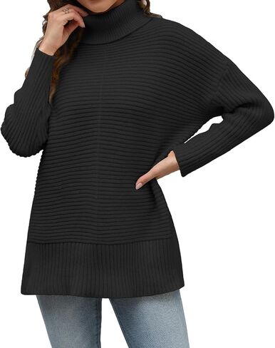 MixShe Womens Sweaters Fall Fashion Clothes Long Sleeve Tops Casual Turtleneck Shirts Ladies Trendy Cozy Pullover Sweatshirt in Kuwait