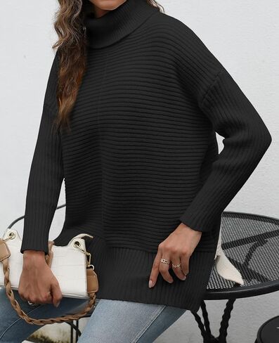 MixShe Womens Sweaters Fall Fashion Clothes Long Sleeve Tops Casual Turtleneck Shirts Ladies Trendy Cozy Pullover Sweatshirt in Kuwait